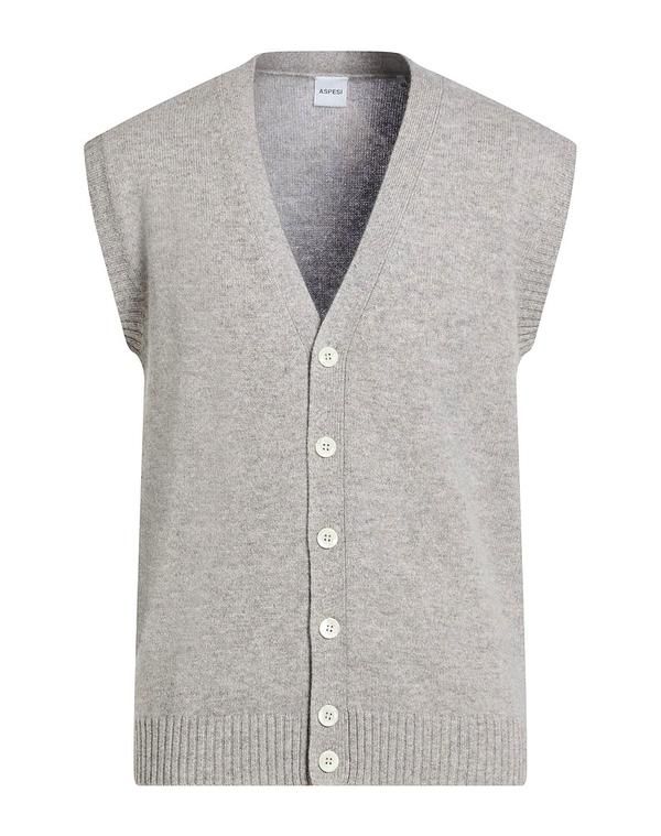 アスペジ メンズ トップス シャツ ニットベスト ASPESI Light Gray グレー