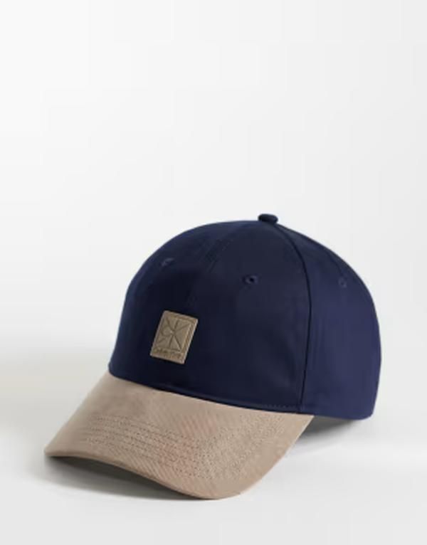 カルバンクライン メンズ アクセサリー 帽子 キャップ Calvin Klein mixed color block cap in dark blue andark sapphire サファイア