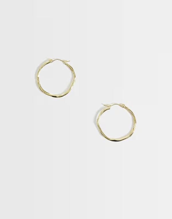 アクセサライズ レディース アクセサリー ピアス・イヤリング Accessorize Z mediumolten hoops in 14k gold plated GOLD ゴールド