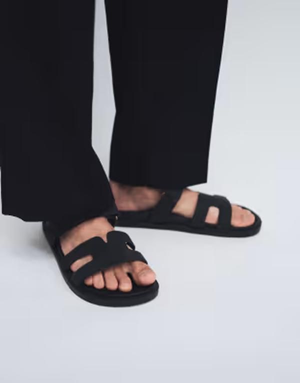 セクウェル メンズ シューズ サンダル SEQWL sandals with straps in faux nubuck Black ブラック