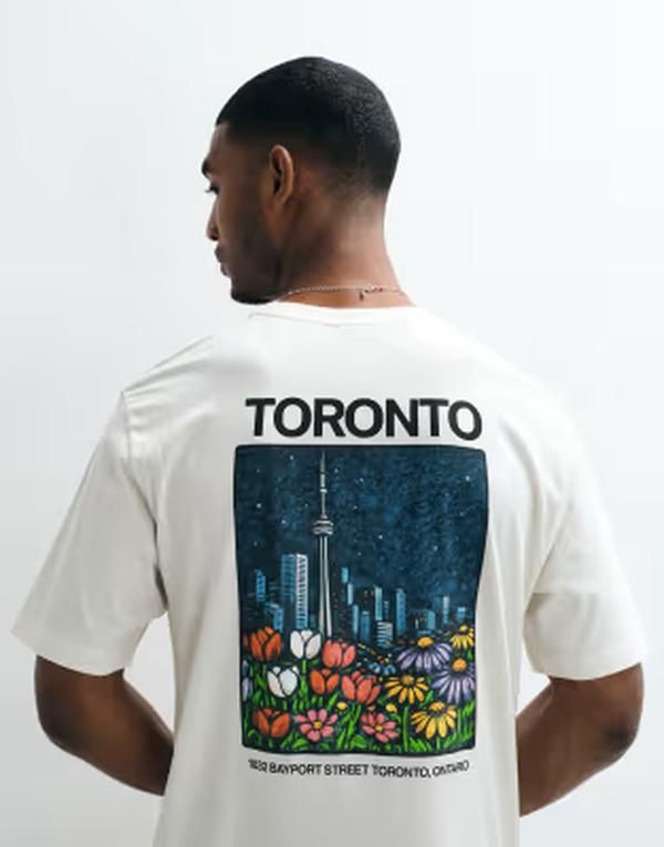 オンリーアンドサンズ メンズ トップス Tシャツ オーバーサイズフィット プリント ONLY SONS oversized fitshirt with Toronto back print in cr 8,495円