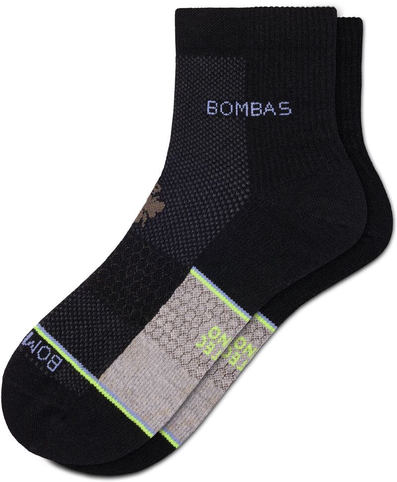ボンバス メンズ アンダーウェア 靴下 Bombas UltraLite Sport Quarter Socks Black ブラック