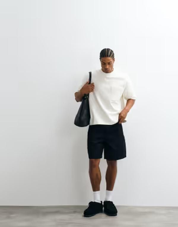 エイソス メンズ トップス Tシャツ コントラスト ASOS DESIGN heavyweight boxy oversized tshirt with contrastitching in crea