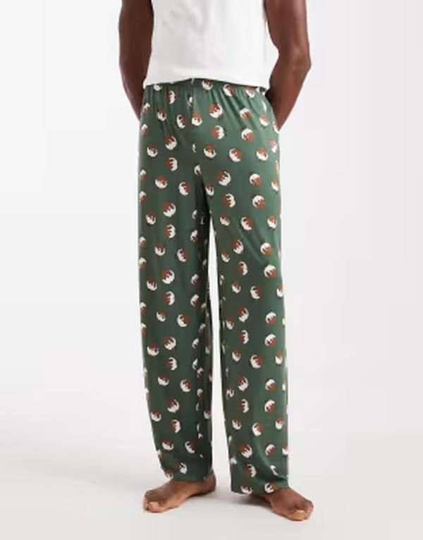 アーバンスレッズ メンズ ボトムス カジュアルパンツ Urban Threads Christmas pudding pajama pants GREEN グリーン