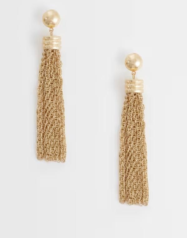 エイソス レディース アクセサリー ピアス・イヤリング ASOS DESIGN hamme red stud earrings with chain tassels in brushed gold t 7,860円
