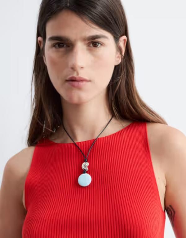 アンドアザーストーリーズ レディース アクセサリー ネックレス・チョーカー・ペンダントトップ レース レザー Other Stories leather necklace with shell pen