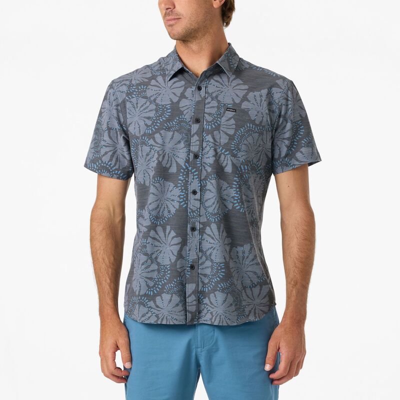 オニール メンズ トップス シャツ ONeill Mens UPF Slub Standard Short Sleeve Woven Shirt Black 2 ブラック