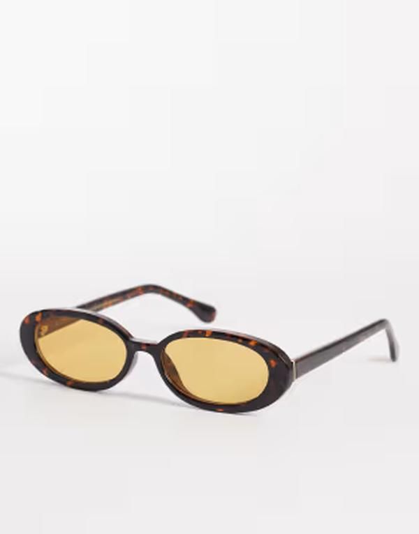 アンドアザーストーリーズ レディース アクセサリー サングラス・アイウェア スリムフィット Other Stories oval slim fit sunglasses tortoiseffect w