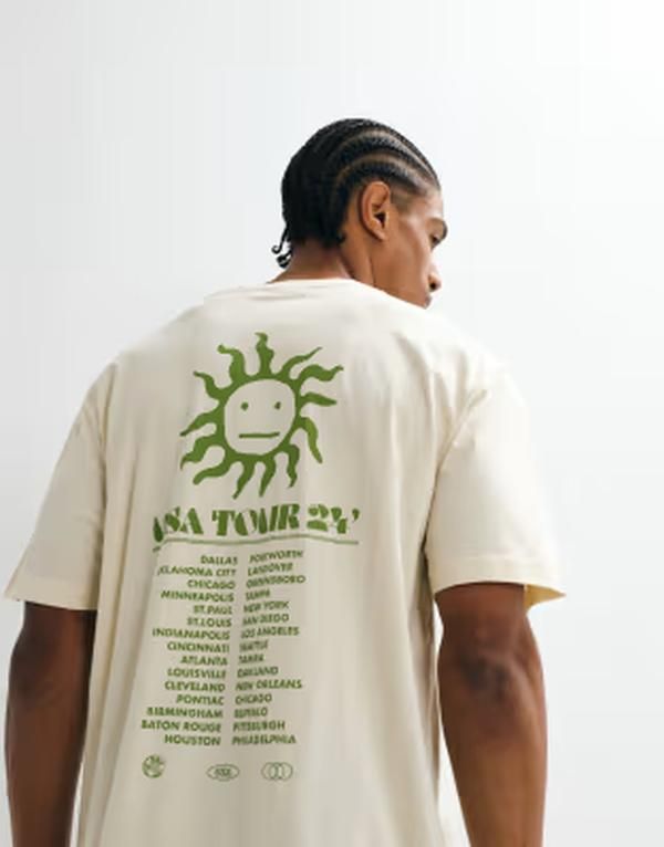 オンリーアンドサンズ メンズ トップス Tシャツ オーバーサイズフィット プリント ONLY SONS oversized fitshirt with USA tour back print ANTI
