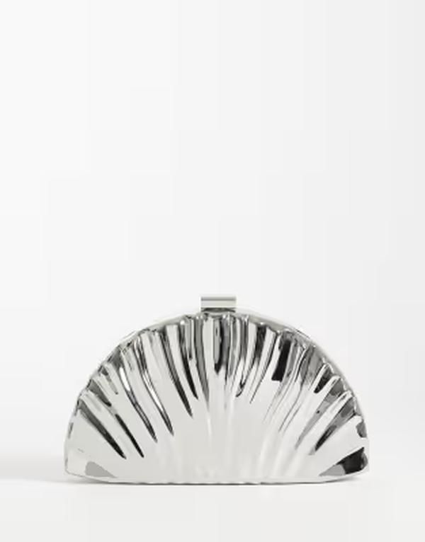 トゥルーデカデンス レディース バッグ True Decadence textu red hard clutch purse tone SILVER シルバー