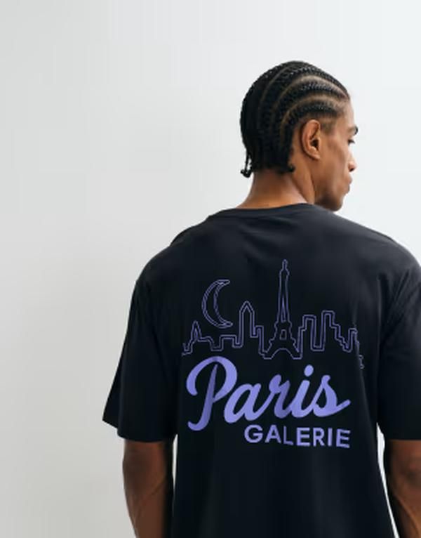 オンリーアンドサンズ メンズ トップス Tシャツ オーバーサイズフィット プリント ONLY SONS oversized fitshirt with Paris back print JET BLA