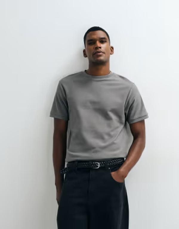 エイソス メンズ トップス Tシャツ レギュラーフィット ASOS DESIGN regular fitshirt in charcoal texture Gunmetal ガンメタル 9,225円