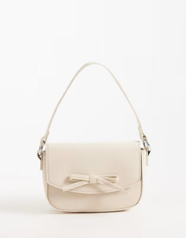 エイソス レディース バッグ ミニ ASOS DESIGN mini bow cross body bag with top handle off white オフホワイト