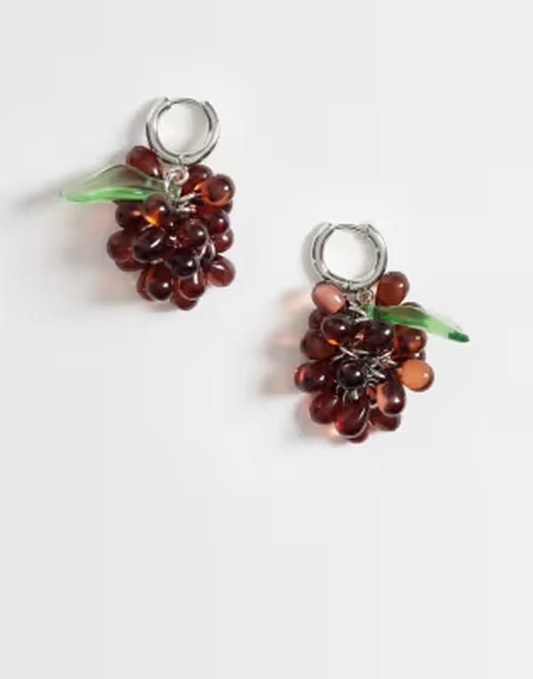 エイソス レディース アクセサリー ピアス・イヤリング ASOS DESIGN pendant earrings with fruity beads PURPLE パープル