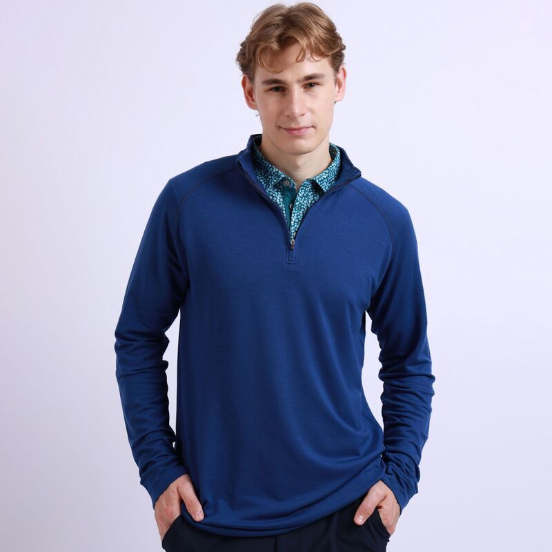 スワニーズ メンズ トップス シャツ Swannies Mens Rivera Golf Zip Twilight