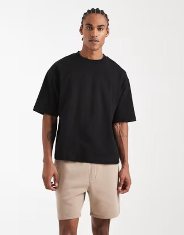 エイソス メンズ ボトムス ハーフパンツ・ショーツ ショートパンツ ジャージー ASOS DESIGN essentialslimid length jersey shorts Mocha merin