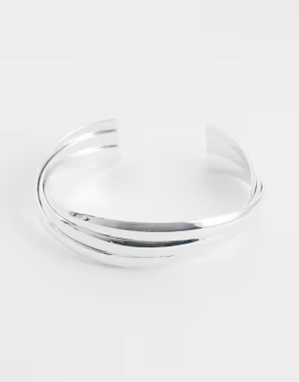 マンゴ レディース アクセサリー ブレスレット・バングル・アンクレット Mango chunky bangle SILVER シルバー