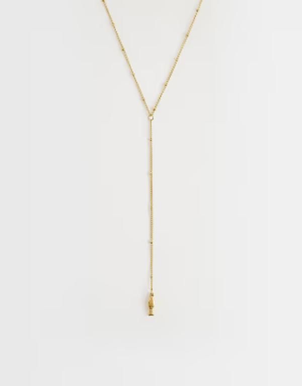 ロストソウルズ レディース アクセサリー ネックレス・チョーカー・ペンダントトップ Tシャツ レース Lost Souls lariat fish pendant necklace in 18kt g