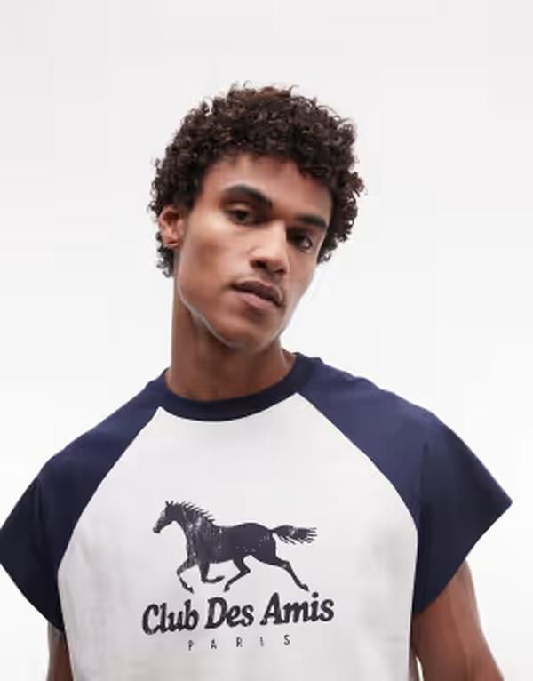 エイソス メンズ トップス Tシャツ グラフィック ASOS DESIGN boxy oversized Tshirt withorse graphicoconut milk オフホワイト