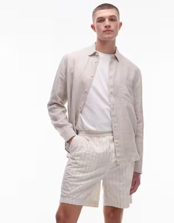 アルケット メンズ ボトムス ハーフパンツ・ショーツ ショートパンツ コットン ARKETextu red cotton textu red pullon shorts WHITE ホワイト