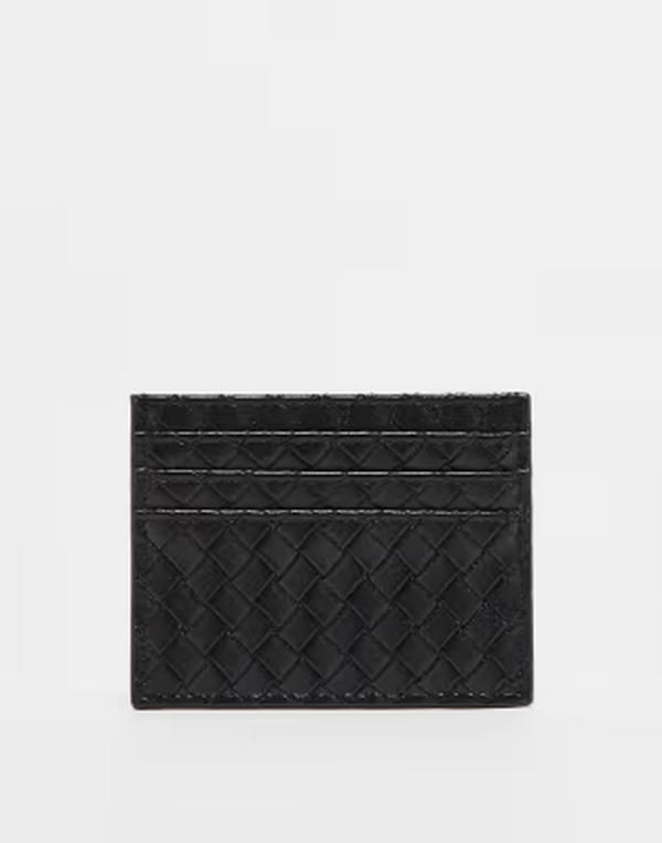 ジーナトリコ レディース アクセサリー 財布 GINA TRICOT braided weave card holder black ブラック
