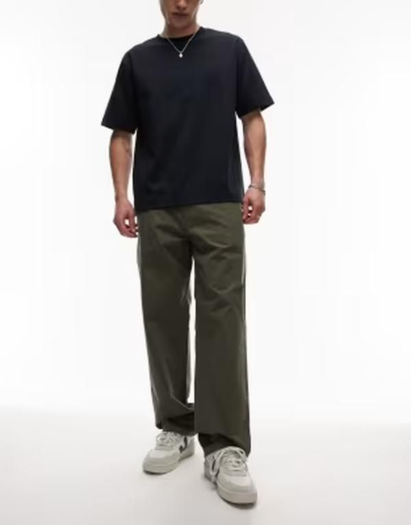 アルケット メンズ ボトムス カジュアルパンツ ARKET heavy poplin pants with button front Black ブラック