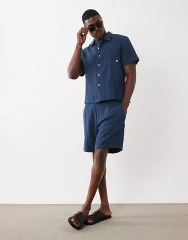 ファーラー メンズ ボトムス ハーフパンツ・ショーツ ショートパンツ Farah Swinton drawstring shorts part of a set NAVY ネイビー