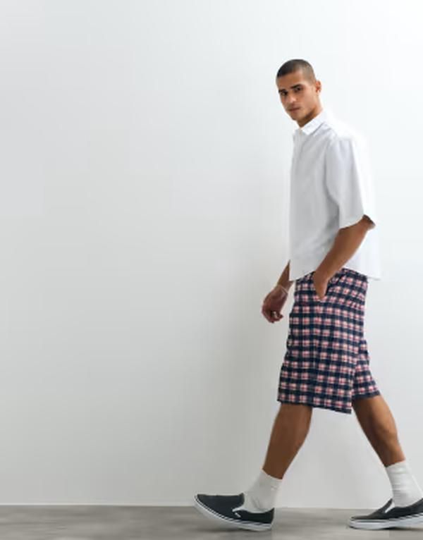 コルージョン メンズ ボトムス ハーフパンツ・ショーツ ナイロン ショートパンツ COLLUSIONylon shorts and red plaid Multi マルチカラー