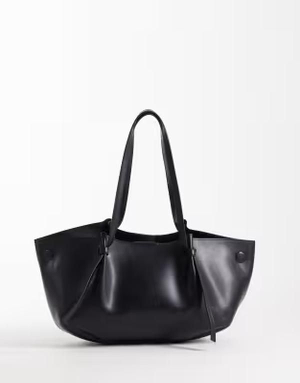 ジーナトリコ レディース バッグ Gina Tricot long strap tote bag black ブラック