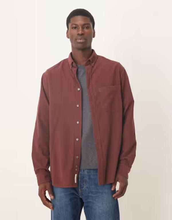 アルケット メンズ トップス シャツ ボタンダウン コーデュロイ ダウン ARKET corduroy shirt with button down collar in dark brown ブラウン