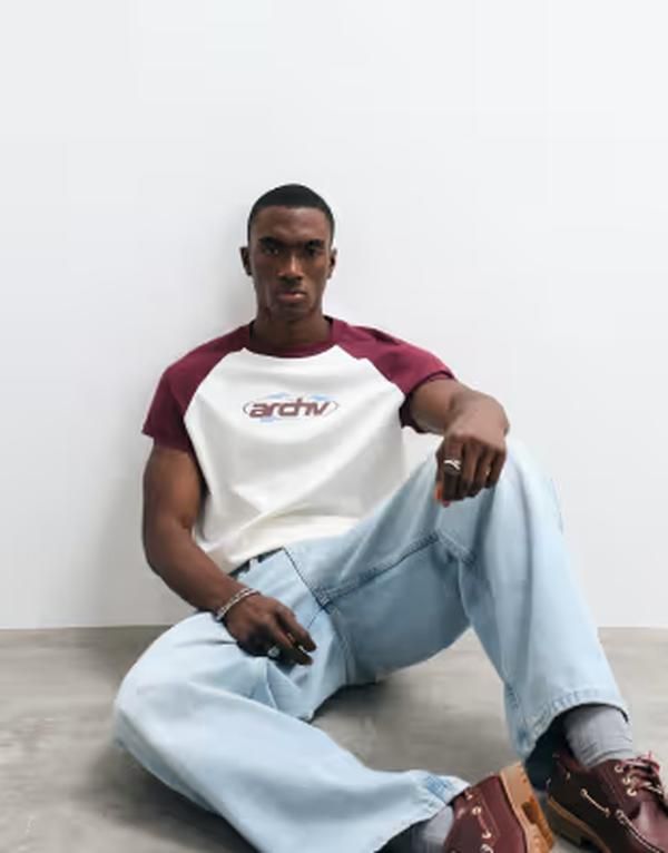 エイソス メンズ トップス Tシャツ グラフィック ASOS DESIGN boxy relaxed Tshirt with text graphicoconut milk オフホワイト
