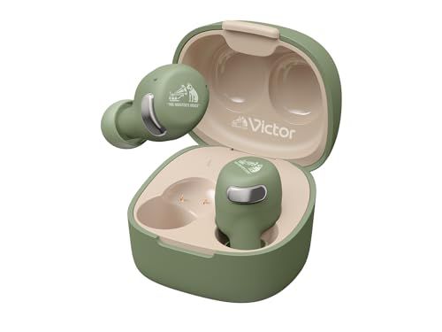 JVCケンウッド Victor HA-A30T2-G ワイヤレスイヤホン Bluetooth Ver.5.3 ノイズキャンセリング アプリ対応 マルチポイント 合計27時間再生 マイク付き 小型 軽量 外音取り込み 防水 グリーンｍａ