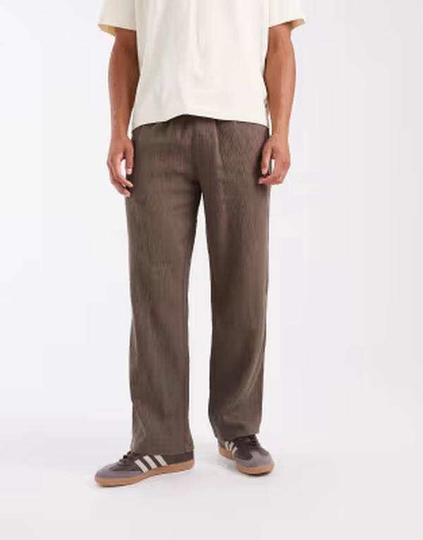 ジャック アンド ジョーンズ メンズ ボトムス カジュアルパンツ Jack Jones crinkle loose pants Morel ベージュ