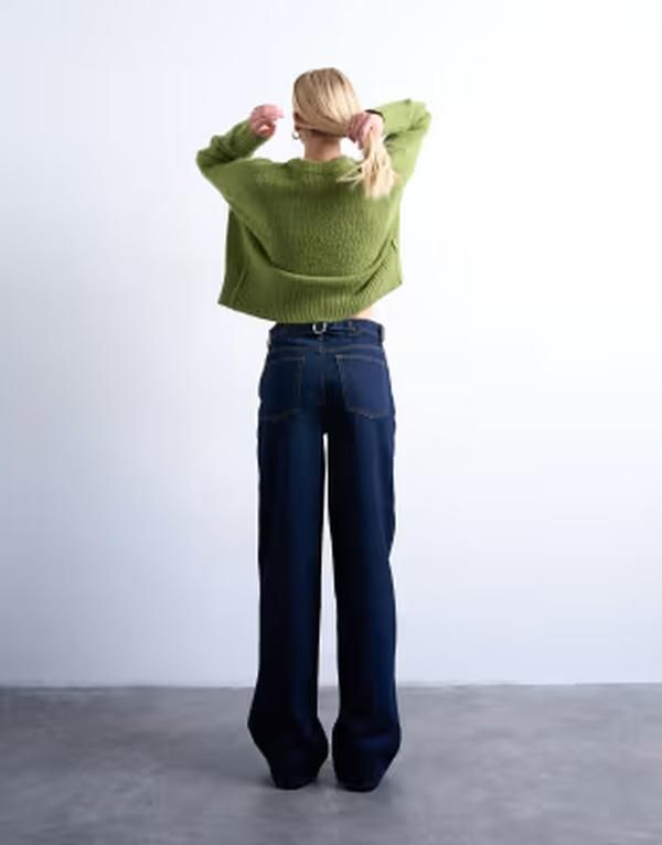 トップショップ レディース ボトムス デニムパンツ ローライズ ジーンズ Topshop Tall Cinch low rise relaxed jeans in raw look indigo RI