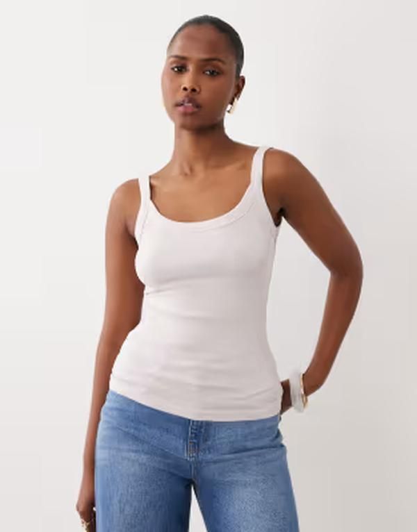 ジーナトリコ レディース トップス ベスト リブニット Gina Tricot basic rib knitank top in lavender Orchid tint パープル