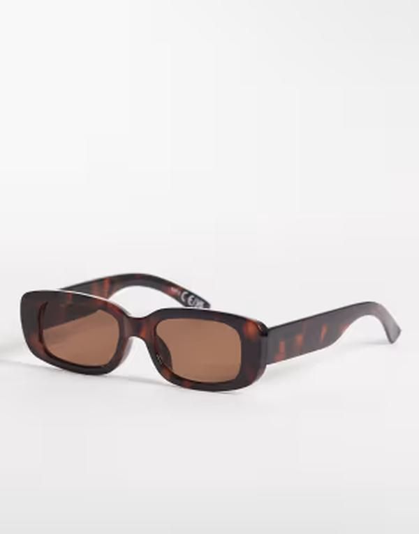 ジーナトリコ レディース アクセサリー サングラス・アイウェア Gina Tricot slim rectangular sunglasses Turtle ブラウン