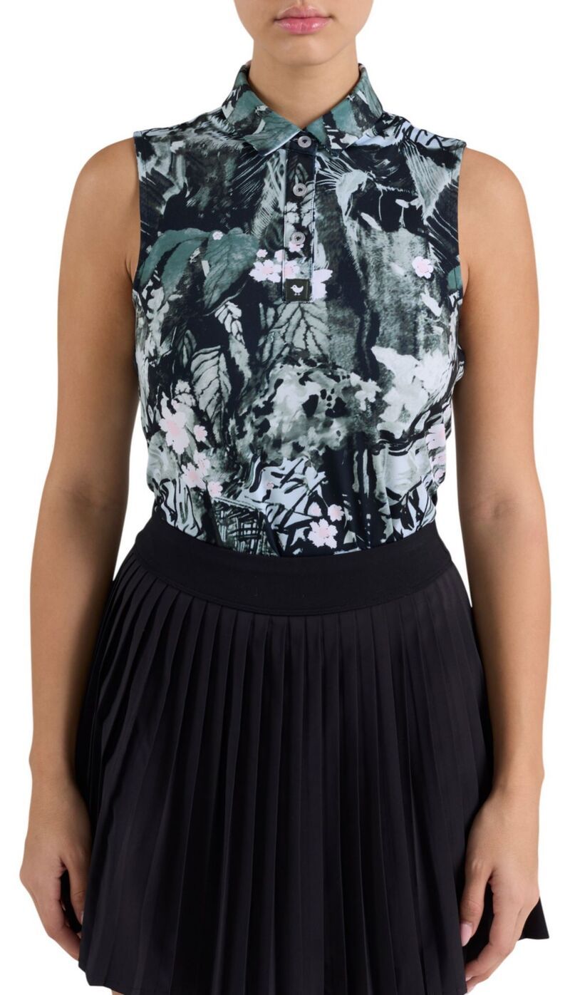 バッドバーディー レディース トップス ポロシャツ ノースリーブ Bad Birdie Womensleeveless Performance Golf Polo Lets Jungle