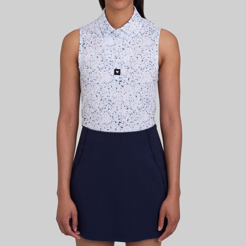 バッドバーディー レディース トップス ポロシャツ ノースリーブ Bad Birdie Womensleeveless Performance Golf Polo Paint Splatter 3 N