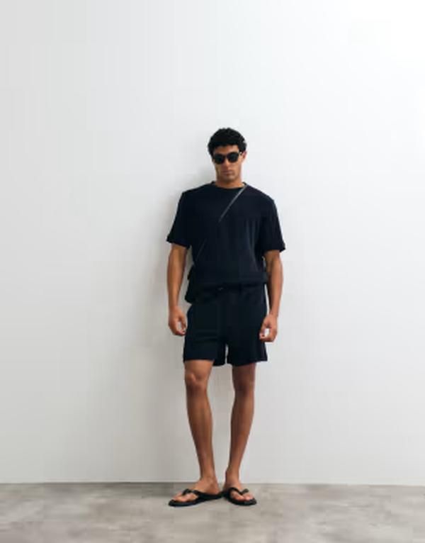 アルケット メンズ ボトムス ハーフパンツ・ショーツ パイル ショートパンツ ARKET softerrycloth shorts in dark blue part of a set Dark bl