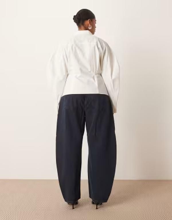 アレンジ レディース ボトムス デニムパンツ ARRANGE Curve Tova tape red curved leg jean with roll hem Blueblack ブラック