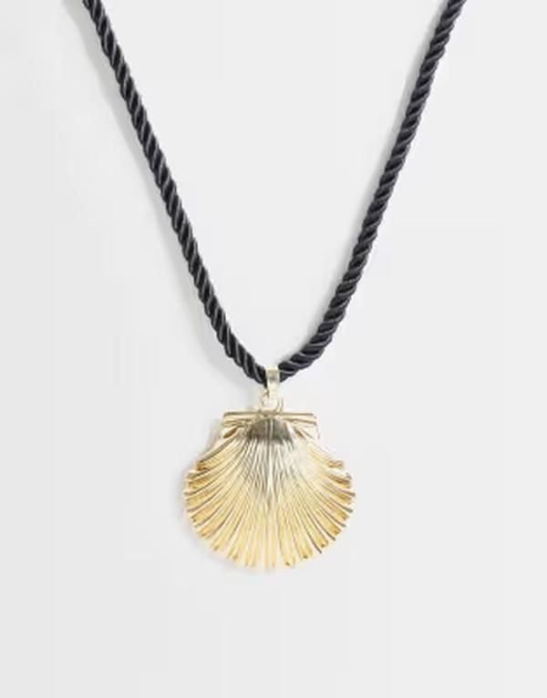 デザインビーロンドン レディース アクセサリー ネックレス・チョーカー・ペンダントトップ レース DesignB London black rope shell necklace Black ブラック