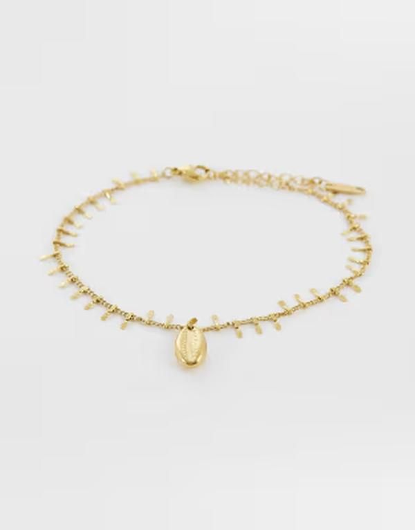 ロストソウルズ レディース アクセサリー ブレスレット・バングル・アンクレット Tシャツ アンクル Lost Souls faux shell anklet in 18kt gold plated s
