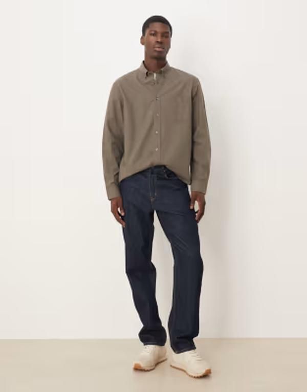 アルケット メンズ トップス シャツ オックスフォード ARKET oxford shirt in charcoal gray チャコール