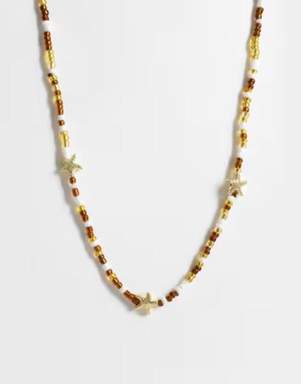 デザインビーロンドン レディース アクセサリー ネックレス・チョーカー・ペンダントトップ レース DesignB London starfish beaded necklace in multi co