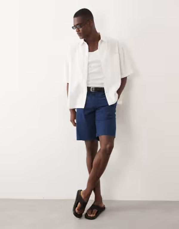 ファーラー メンズ ボトムス ハーフパンツ・ショーツ ショートパンツ Farahawk chino shorts MID BLUE ブルー