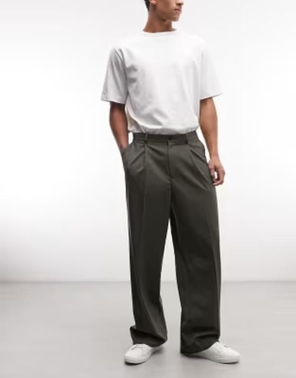 ウィークデイ メンズ ボトムス カジュアルパンツ Weekday loose fitailo red pants green melange khaki melange カーキ