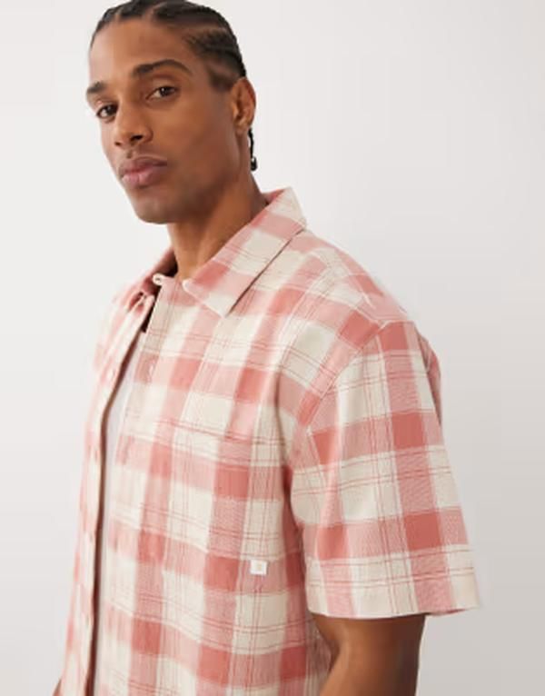 ファーラー メンズ トップス シャツ ロゴ Farah Alden short sleeve plaid logo shirtwhite Multi マルチカラー