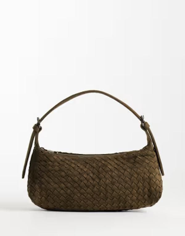 グラマラス レディース バッグ ミニ スエード Glamorous faux suede woven mini shoulder bag Khaki カーキ