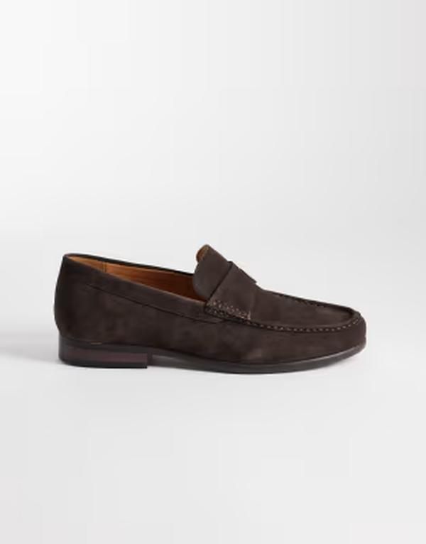 シュー メンズ スリッポン・ローファー スエード schuh Rico loafers in choc suede Choc suede