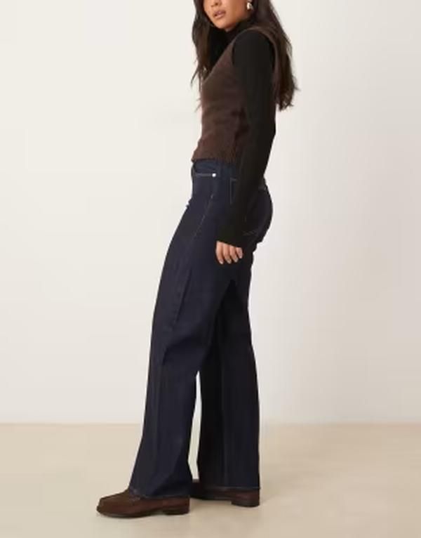 アルケット レディース ボトムス デニムパンツ ハイウエスト ジーンズ ARKET Coral high waist relaxed leg jeans in darkwash indigo blue